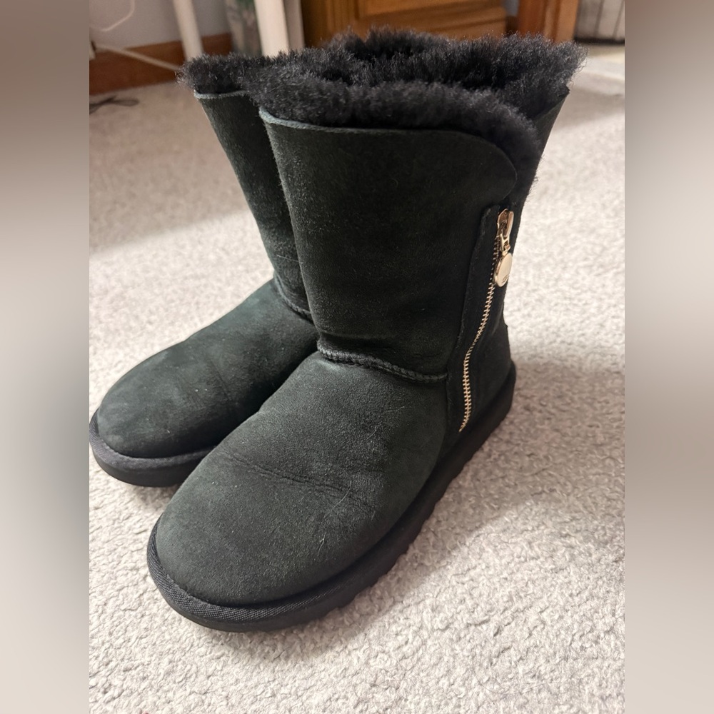 UGG Black Boots with Zipper